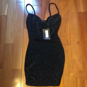 Pretty little thing black shiny dress